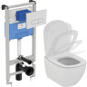 Комплект IDEAL STANDARD TESI подвесной унитаз+инсталляция+кнопка P386801